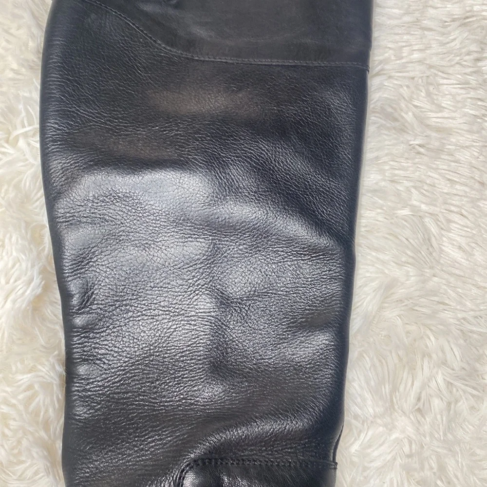 Steve Madden Black Over The Knee Leather Riding Boots Size 6.5